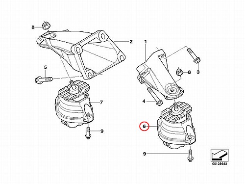 エンジンマウントブッシュ 左側 BMW [22116762607]