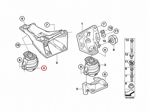 純正 エンジンマウントブッシュ 右側 BMW [22116773744]