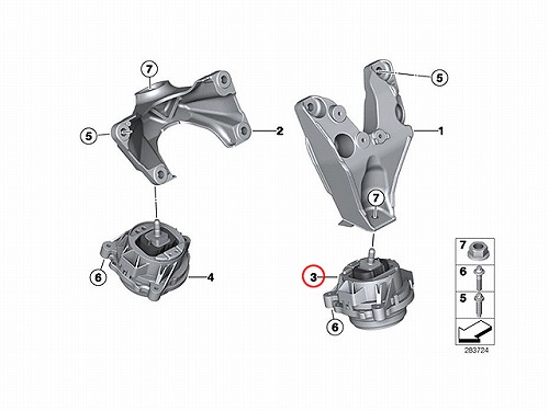 エンジンマウントブッシュ 左側 BMW [22116787659]