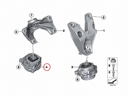 エンジンマウントブッシュ 右側 BMW [22116855460]