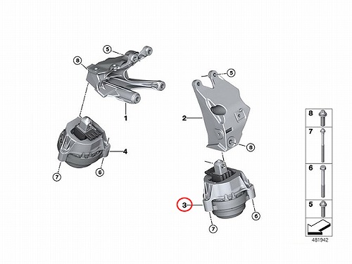 エンジンマウントブッシュ 左側 BMW [22116860487]