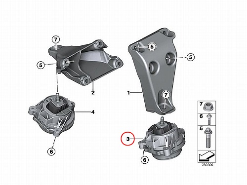 エンジンマウントブッシュ 左側 BMW [22116867441]