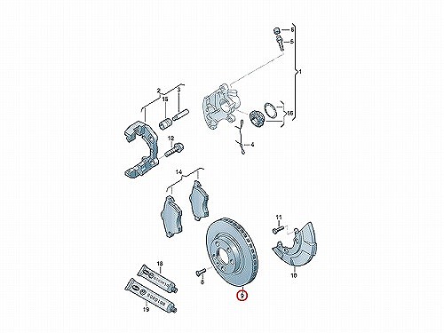 ブレーキローター(ディスクローター) フロント METELLI製 AUDI(アウディ) [230365C]