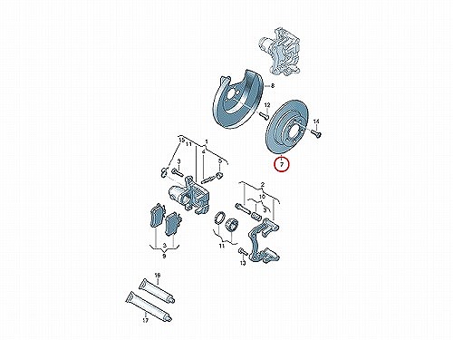 ブレーキローター(ディスクローター) リア METELLI製 VW(フォルクスワーゲン) [230366C]