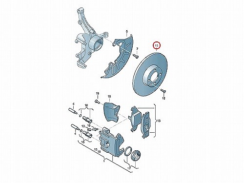ブレーキローター(ディスクローター) フロント METELLI製 VW(フォルクスワーゲン) [230391C]