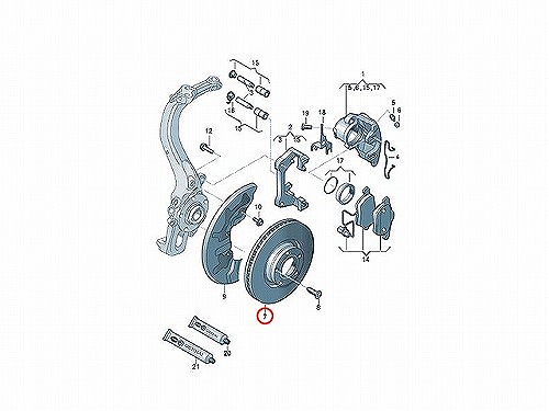 ブレーキローター(ディスクローター) フロント METELLI製 AUDI(アウディ) [230726C]