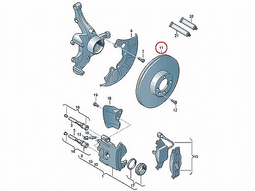 ブレーキローター(ディスクローター) フロント METELLI製 AUDI(アウディ) [230733C]