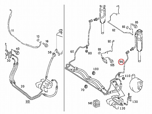 純正 ABCホース(ハイプレッシャーホース) メルセデスベンツ [2309976782A]