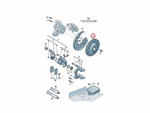 ブレーキローター(ディスクローター) リア METELLI製 AUDI(アウディ) [231315C]