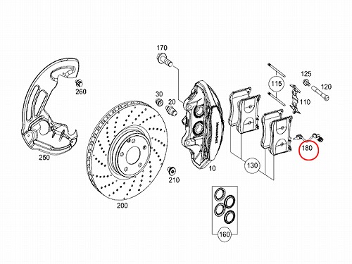 ブレーキパッドセンサー(ディスクパッドセンサー) フロント メルセデスベンツ [2319050014]