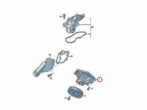 ウォーターポンプ METELLI製 AUDI(アウディ) [241050]