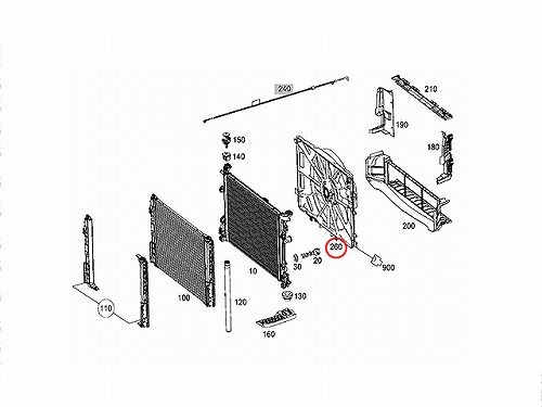純正 ラジエター電動ファンモーター(ラジエターファン) メルセデスベンツ [2465000093]