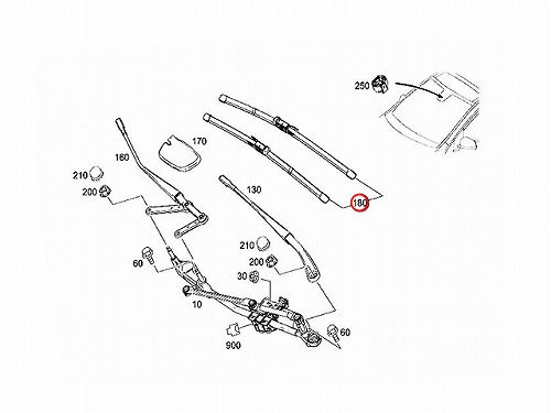 ワイパーブレード 左右セット フロント用 右ハンドル車用 メルセデスベンツ [2468202800]