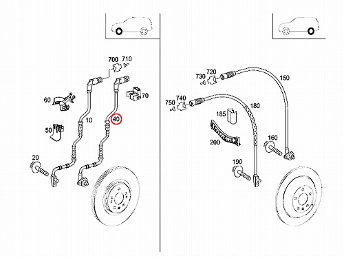 ABSセンサー(スピードセンサー) フロント 左右共通 メルセデスベンツ [2519055700]