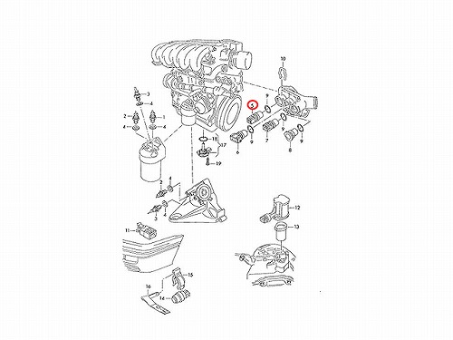 水温センサー (テンパラチャーセンサー) VW(フォルクスワーゲン) [251919501D]