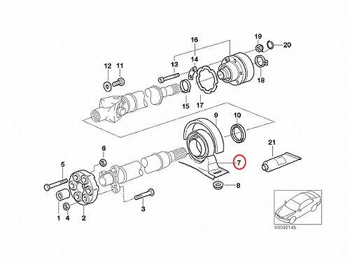 純正 プロペラシャフトセンターベアリングサポート BMW [26127501257]