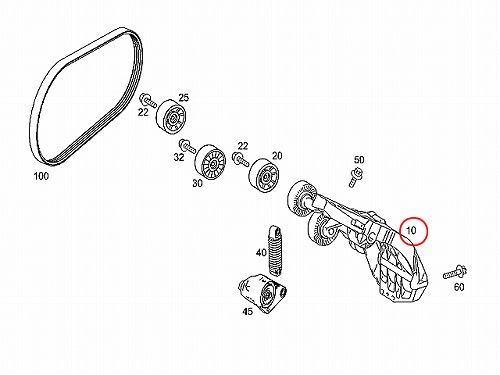 ベルトテンショナー ASSY メルセデスベンツ [2662000970]