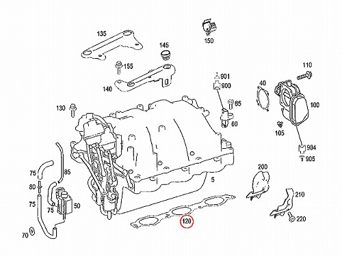 インテークマニホールドガスケット(インマニガスケット) 右側 メルセデスベンツ [2721412380]