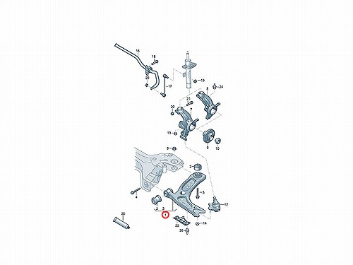 ロアアーム(コントロールアーム) フロント 左側 VW(フォルクスワーゲン) [2Q0407151D]