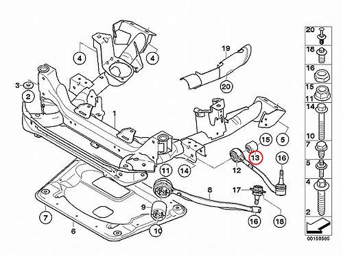 ロアアームブッシュ(コントロールアームブッシュ) フロント 左右共通 BMW [31121124622]
