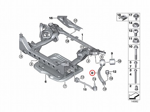 ストラットアーム(テンションロッド) フロント 左側 BMW [31126768983]