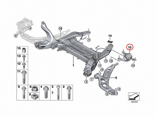 ロアアームブッシュ(コントロールアームブッシュ) フロント 右側 BMW [31126882844]