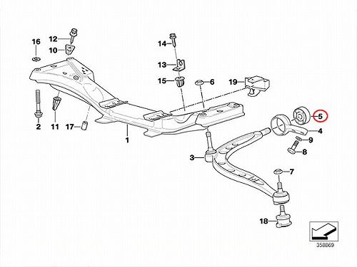 ロアアームブッシュ(コントロールアームブッシュ) フロント BMW [31129069035]