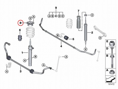 アッパーマウント フロント 左右共通 BMW [31306775098]