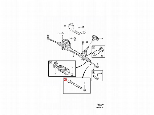 インナータイロッド(ラックエンド) 左右共通 VOLVO(ボルボ) [31317779]