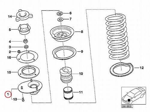 アッパーマウント フロント 左側 BMW [31332227897]