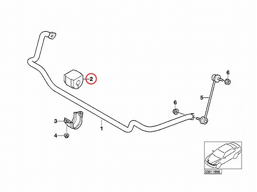 スタビライザーブッシュ フロント 左右共通 BMW [31351097179]