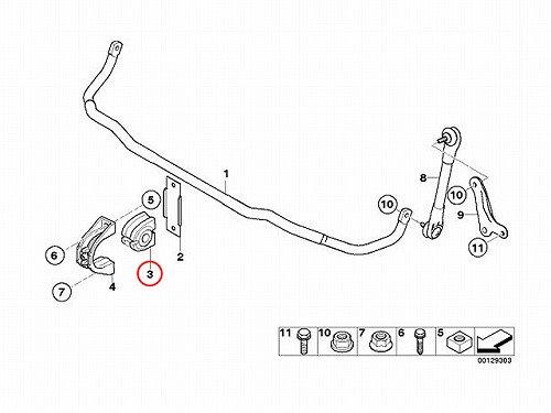 スタビライザーブッシュ フロント 左右共通 BMW [31356761591]