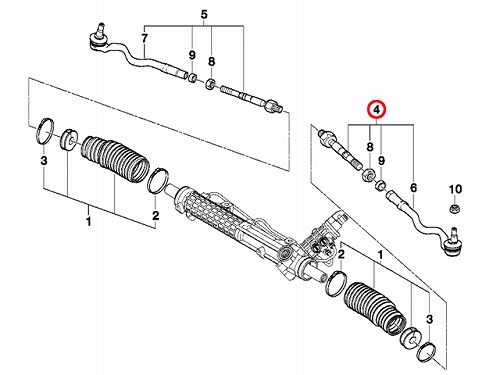 タイロッド(ラックエンド)ASSY 左側 BMW [32106777503]