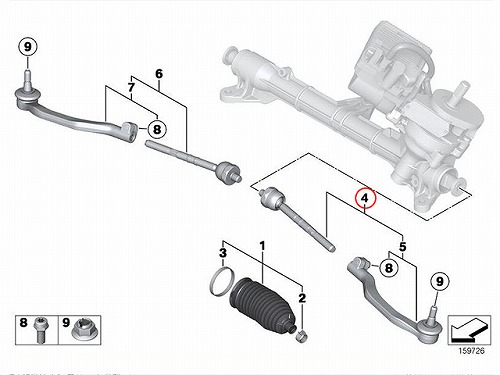 タイロッド(ラックエンド)ASSY 右側 MINI(ミニ) [32106778548]