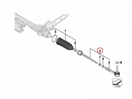 タイロッド(ラックエンド)ASSY BMW [32106787472]