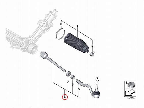タイロッド(ラックエンド)ASSY 左右共通 BMW [32106793496]
