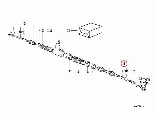 タイロッド(ラックエンド) ASSY 左側 BMW [32111139315]