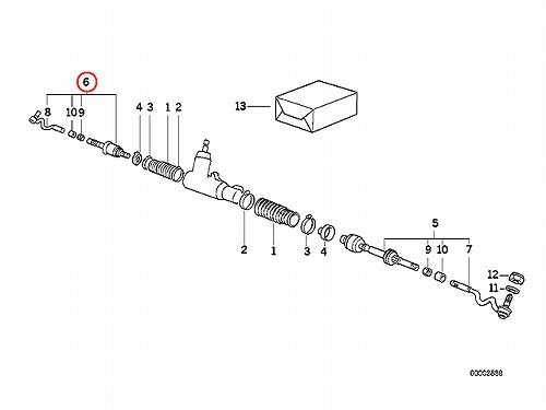 タイロッド(ラックエンド) ASSY 右側 BMW [32111139316]