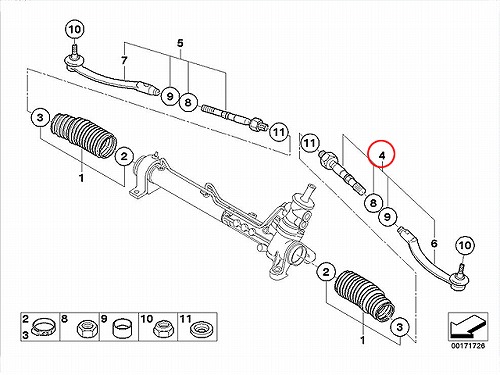 タイロッド(ラックエンド)ASSY 左側 MINI(ミニ) [32116777521]