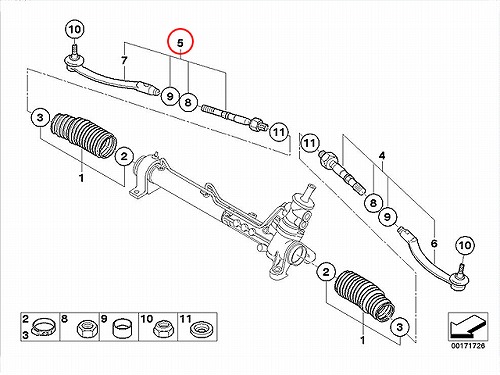 タイロッド(ラックエンド)ASSY 右側 MINI(ミニ) [32116777522]