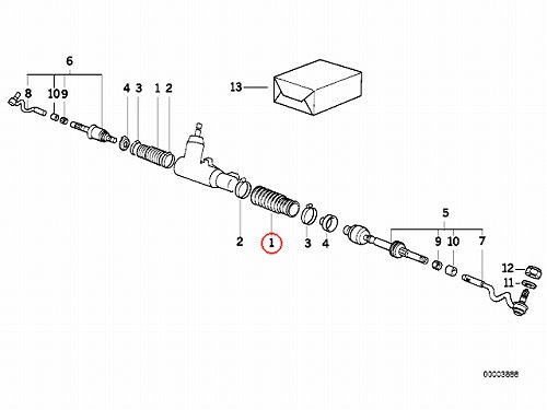 ステアリングラックブーツ 左右共通 BMW [32211139786]