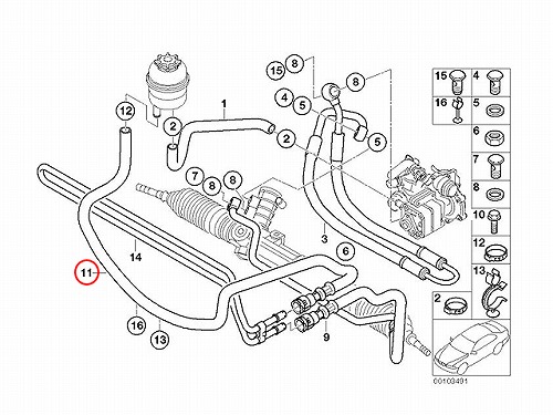純正 パワステリターンホース BMW [32416759633]