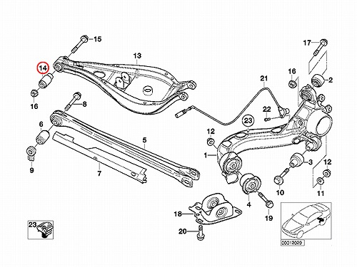 アッパーアームブッシュ リア BMW [33321092247]