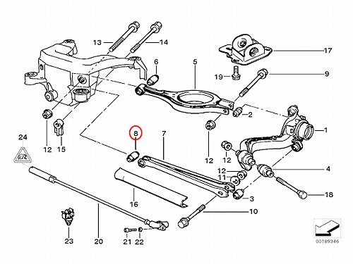 ロアアームブッシュ(コントロールアームブッシュ) リア インナー 左右共通 BMW [33326770824]