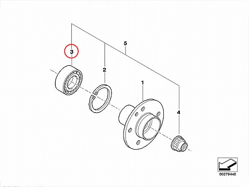 ホイール ハブベアリング リア 左右共通 BMW [33411124358]