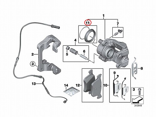 純正 ブレーキキャリパー リペア シールキット フロント BMW [34106790928]