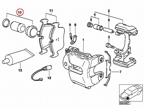 ブレーキキャリパー リペア シールキット フロント BMW [34111153202]
