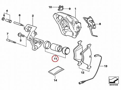 ブレーキキャリパー リペア シールキット フロント BMW [34111163647]