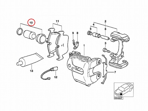 ブレーキキャリパー リペア シールキット フロント BMW [34116750151]