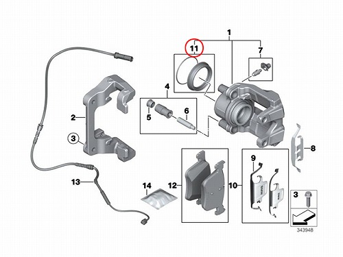 ブレーキキャリパー リペア シールキット フロント BMW [34116850646]